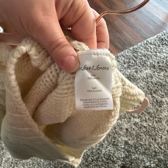 For Love & Lemons Keke Cable Knit Sweater Tank Top Womens Plus Size 2X Cream NWT - Picture 8 of 8